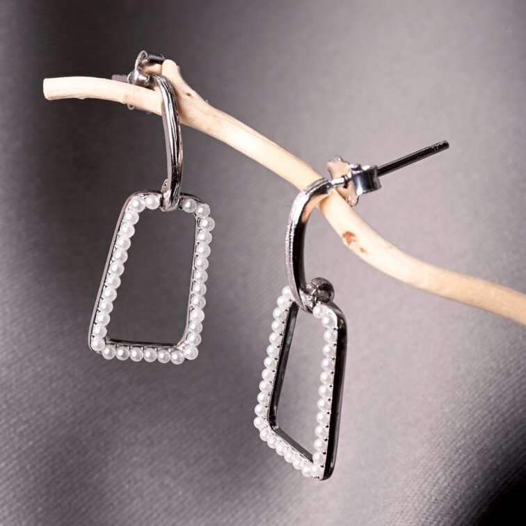 Stříbrné visací náušnice obdélníky 11811.1