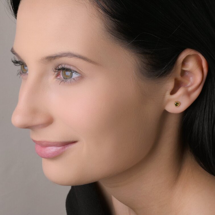 Náušnice oceľové srdiečka olivové 41015.3