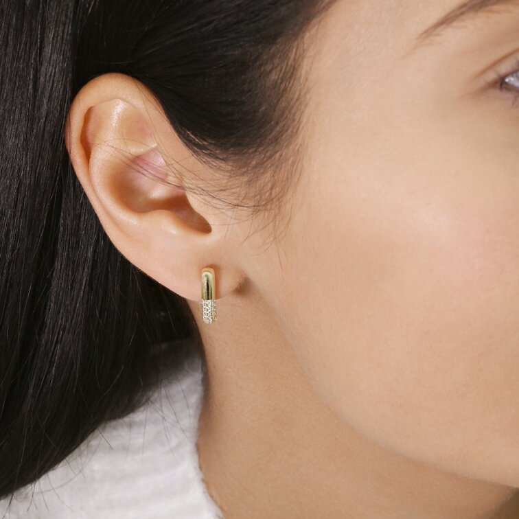 Pozlacené náušnice hranaté oválky 11782.1