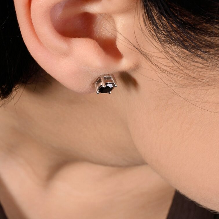 Stříbrné náušnice LUNA 11M00009 moissanite