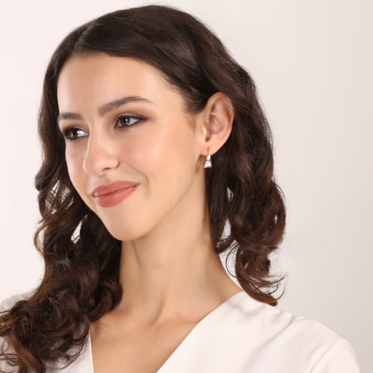 Jednoduché pozlátené náušnice trojuholníky 61074