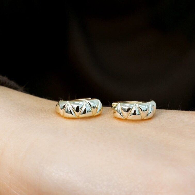 Pozlacené náušnice kruhy 61157