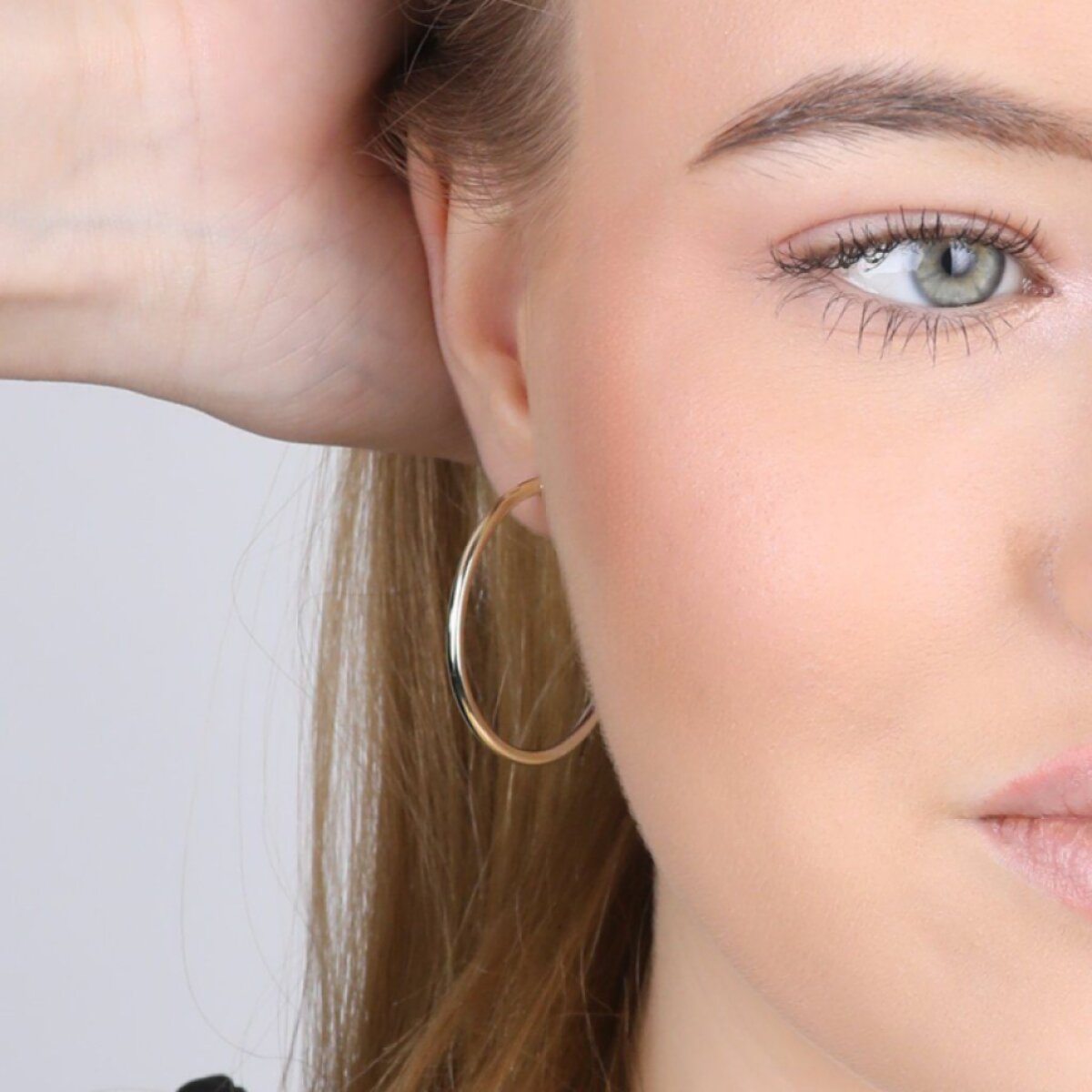 Pozlacené stříbrné náušnice kruhy 61005