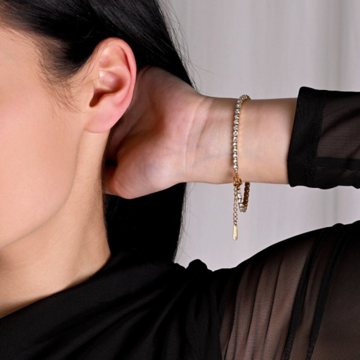 Oceľový tenisový náramok 43107.1 gold