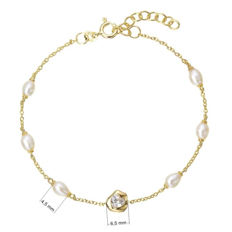 Pozlátený náramok s riečnymi perlami 23032.1