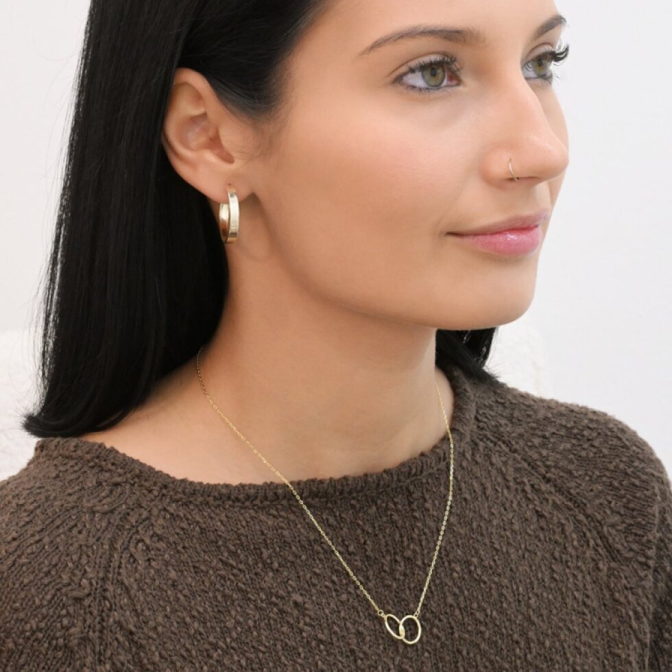 Pozlacený stříbrný náhrdelník s kroužky 62026