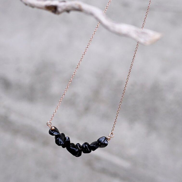 Náhrdelník se záhnědou 42037.3 růžová ocel