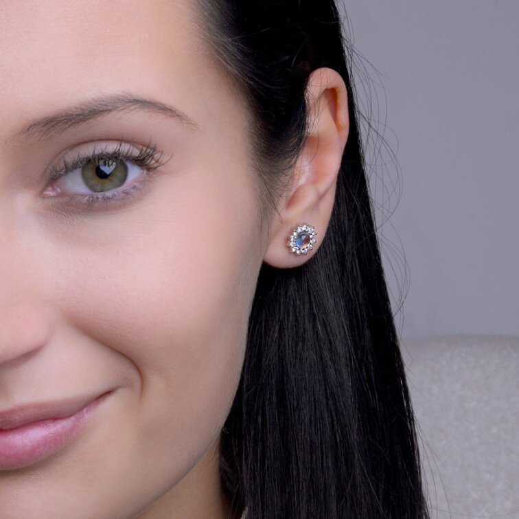 Strieborné náušnice kvietky 11759.1