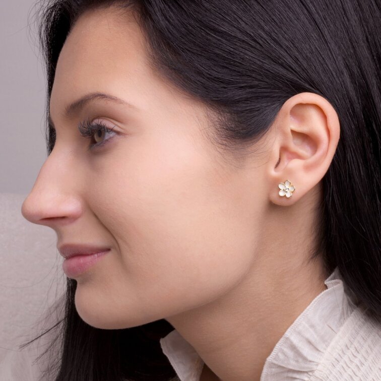 Pozlátené náušnice kvietky 11753.1