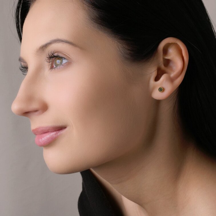 Náušnice oceľové s africkým tyrkysom 41016.3