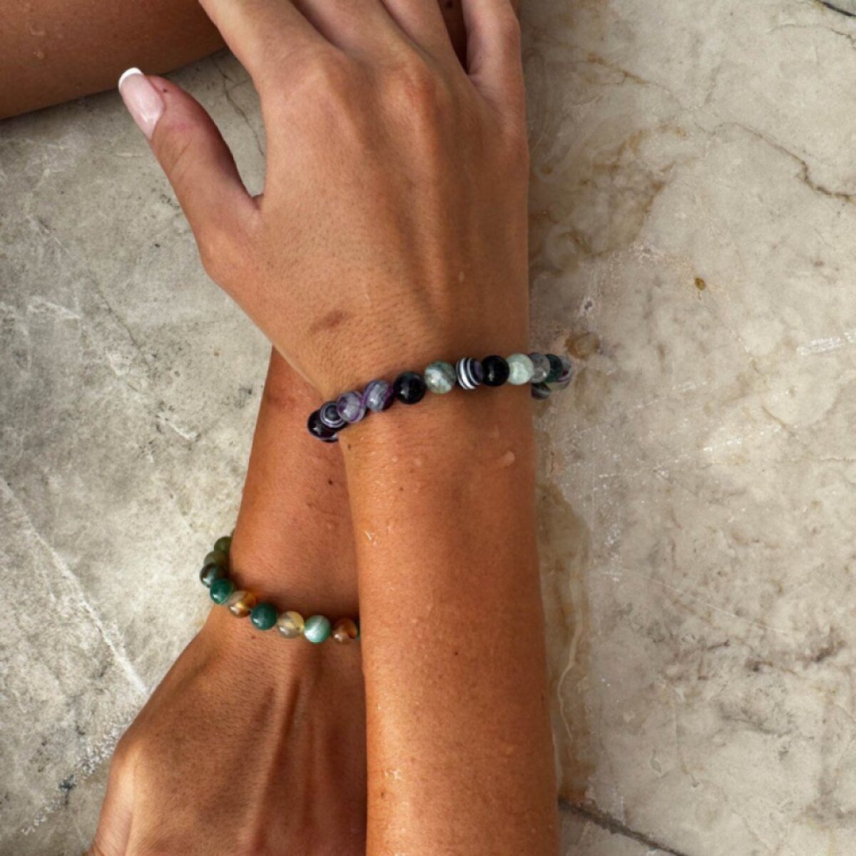 Náramek s minerálními kameny achát 43056.3