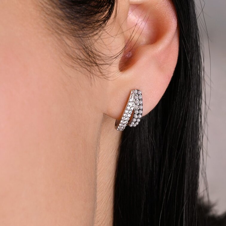 Stříbrné náušnice s shell perličkami 11809.1