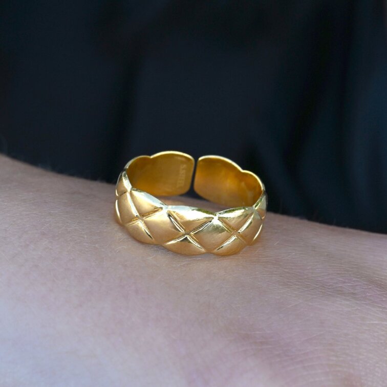 Pozlacený prsten diamantový design 45003.1