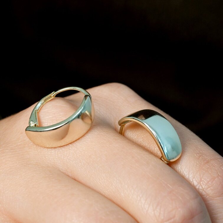 Pozlátené strieborné náušnice kruhy 61070