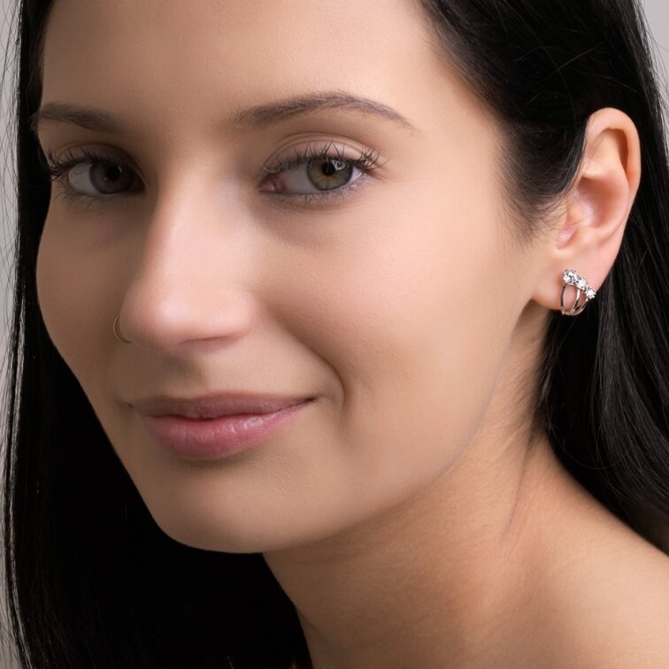 Strieborné náušnice vejáriky 11764.1