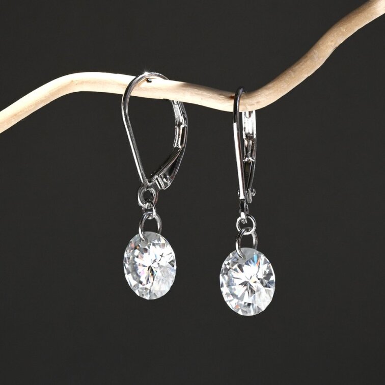 Cercei din argint VIKA 11M00011 moissanit 4ct