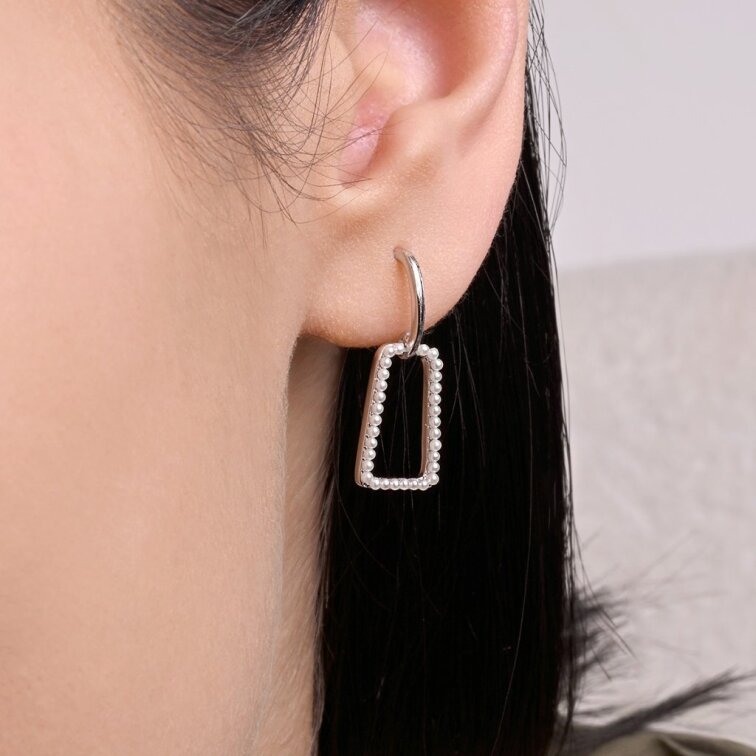 Stříbrné visací náušnice obdélníky 11811.1