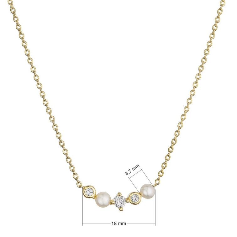 Pozlacený náhrdelník s říčními perlami 22057.1