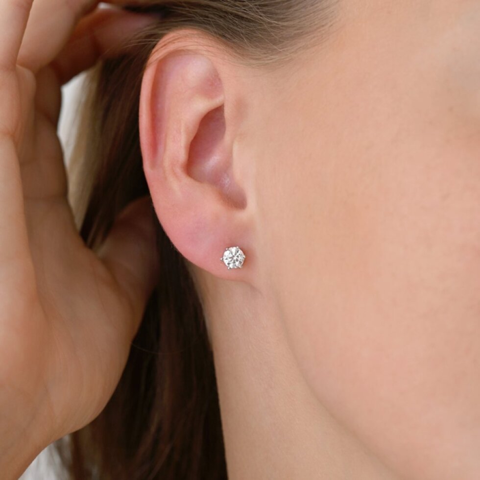 Stříbrné náušnice MIA 11M00001 moissanite