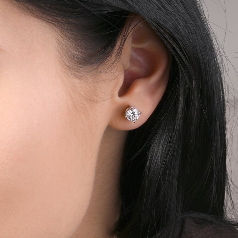 Strieborné náušnice ELEN 11M00008 moissanite