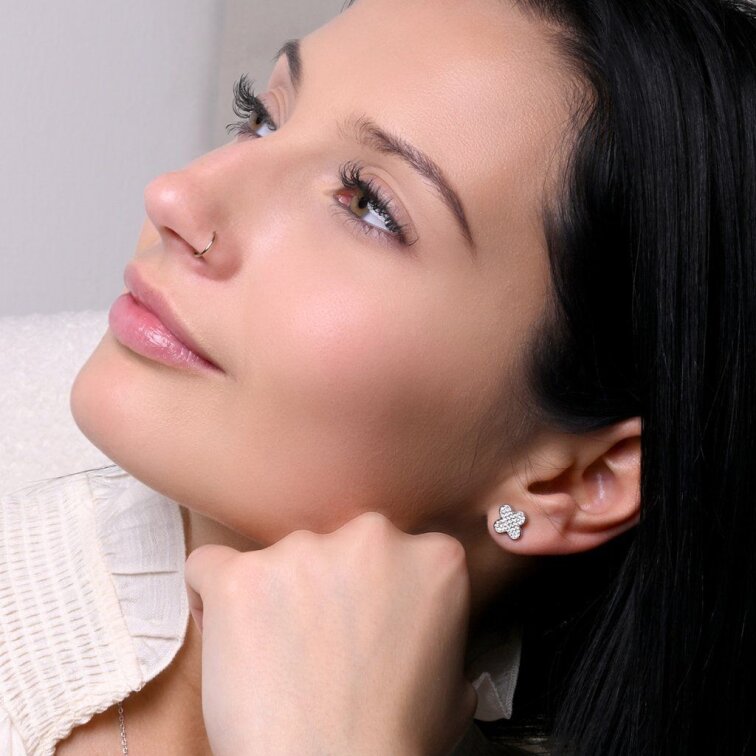 Strieborné náušnice štvorlístky 11763.1