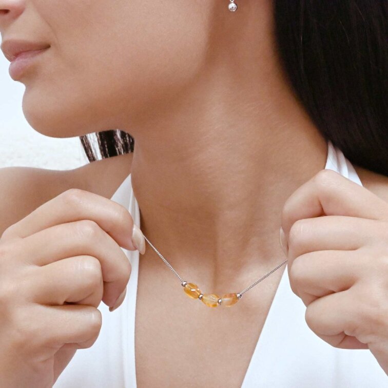 Náhrdelník z achátu botswana 42036.3 ocel