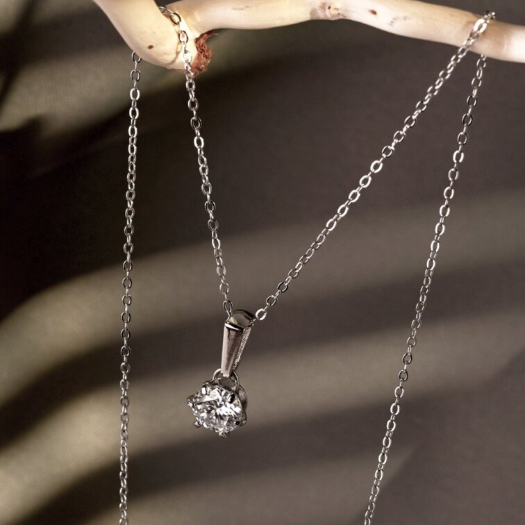 Stříbrný náhrdelník MIA 12M00002 moissanite