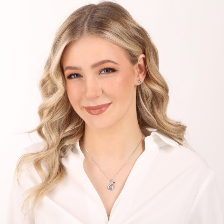 Stříbrný náhrdelník se Swarovski krystaly srdce modré 32071.3