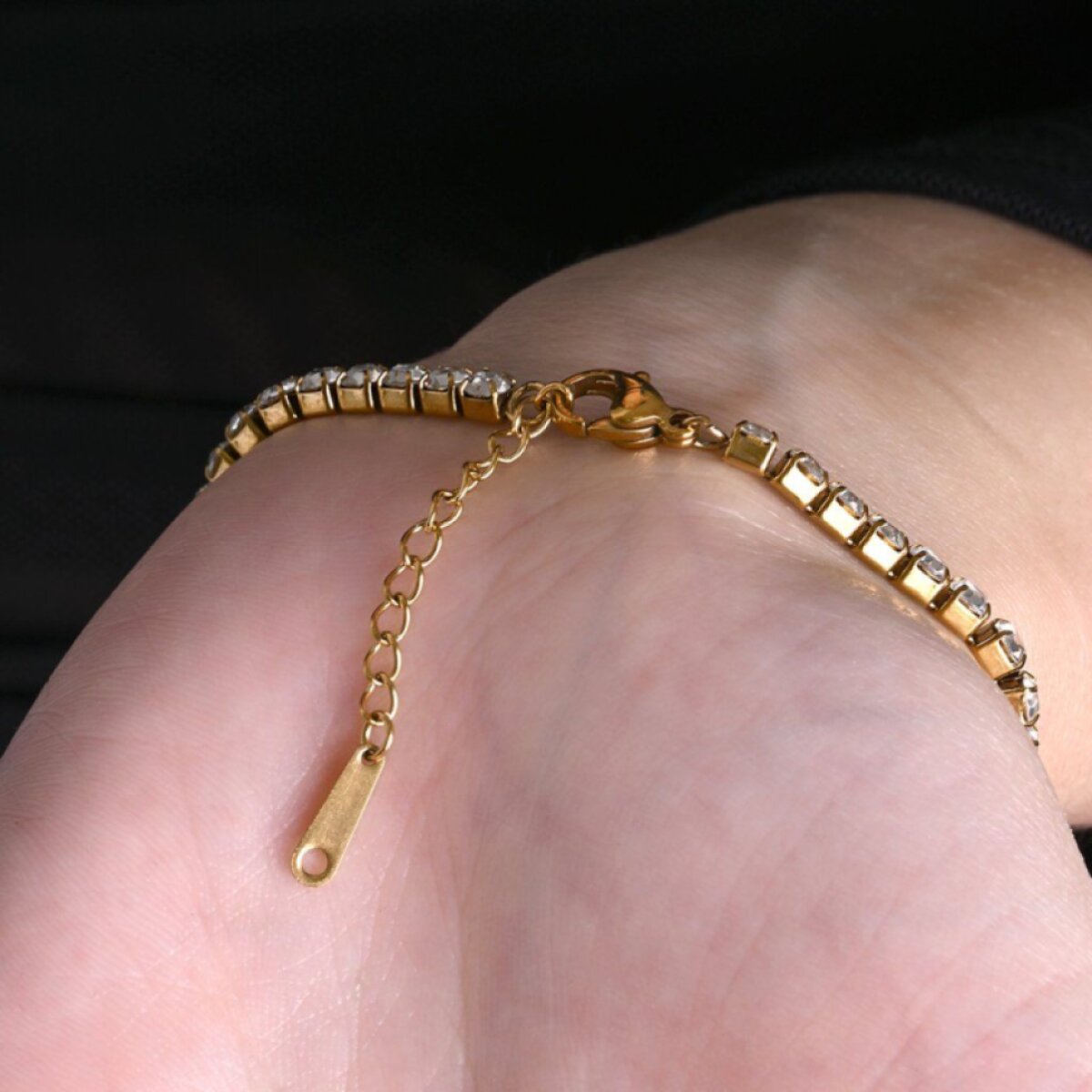 Oceľový tenisový náramok 43107.1 gold