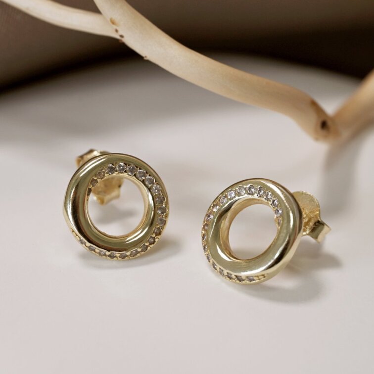 Pozlátené náušnice krúžky 11745.1