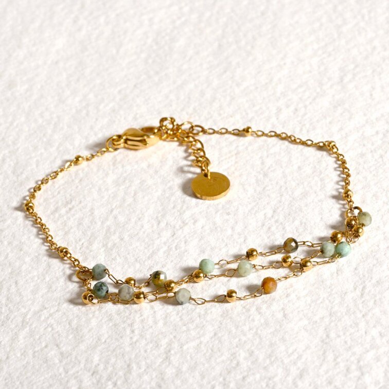 Náramok oceľový s africkým tyrkysom 43105.3