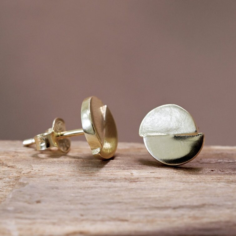 Pozlátené náušnice rozpolené kolieska 61145