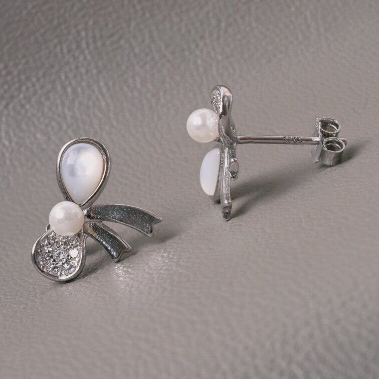 Stříbrné náušnice mašličky 11802.1