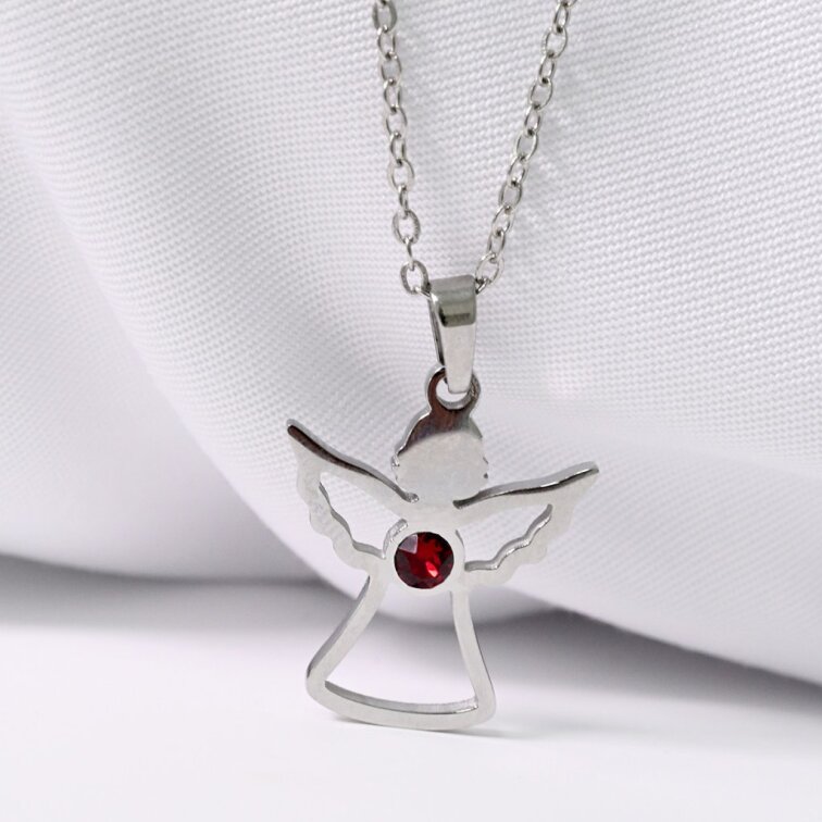 Náhrdelník anděl se Swarovski krystaly 42043.3 červený