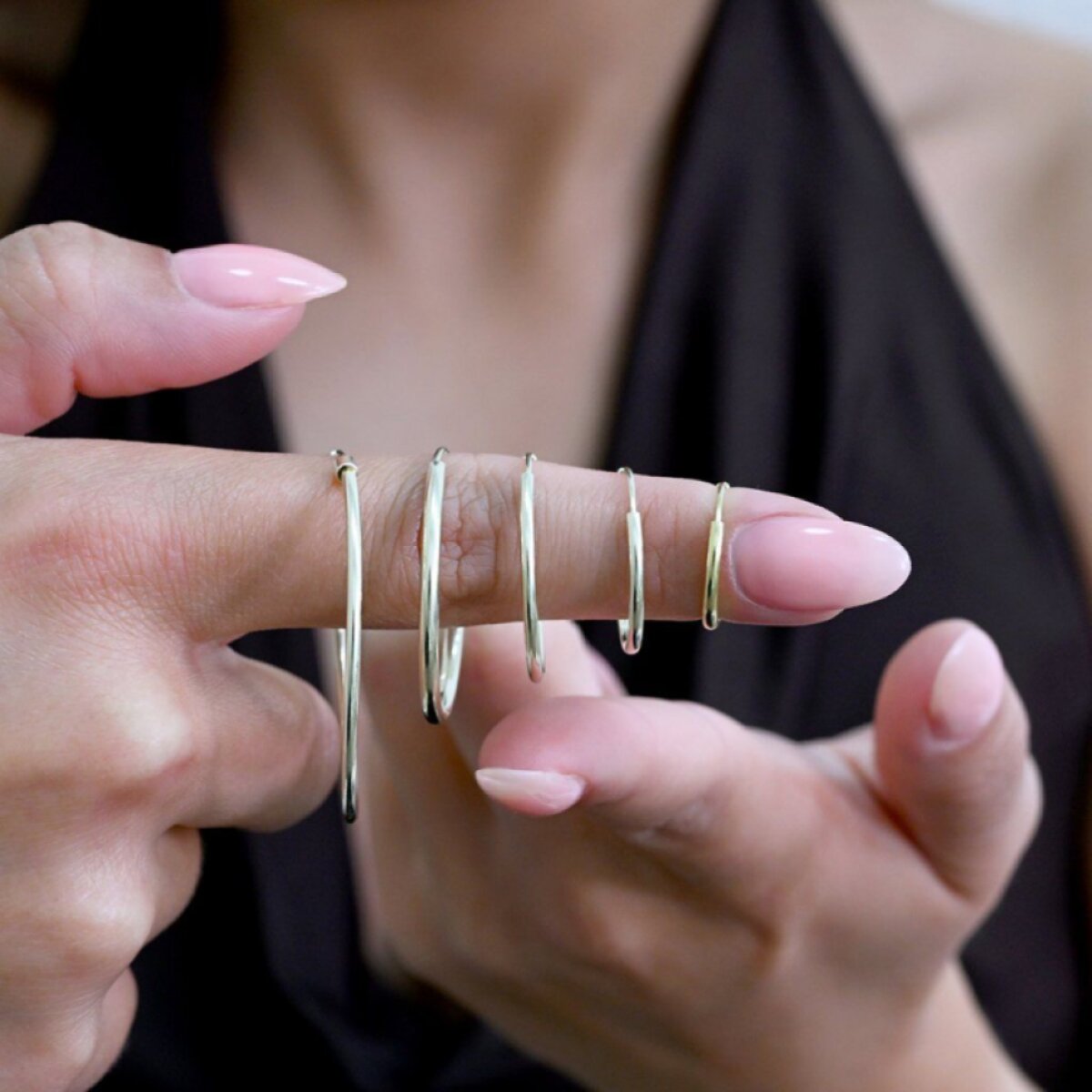 Pozlacené stříbrné náušnice kruhy 61005