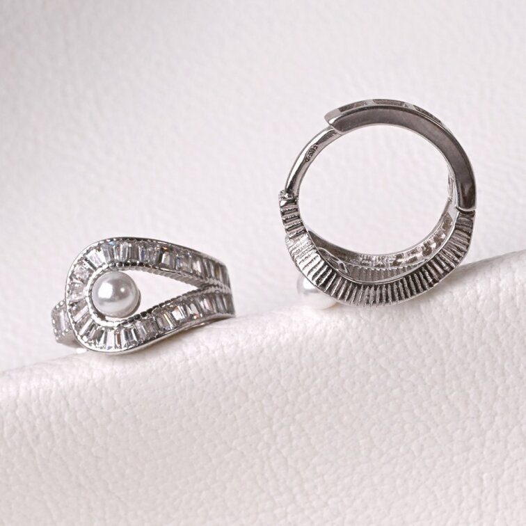 Strieborné krúžky s perličkou 11807.1