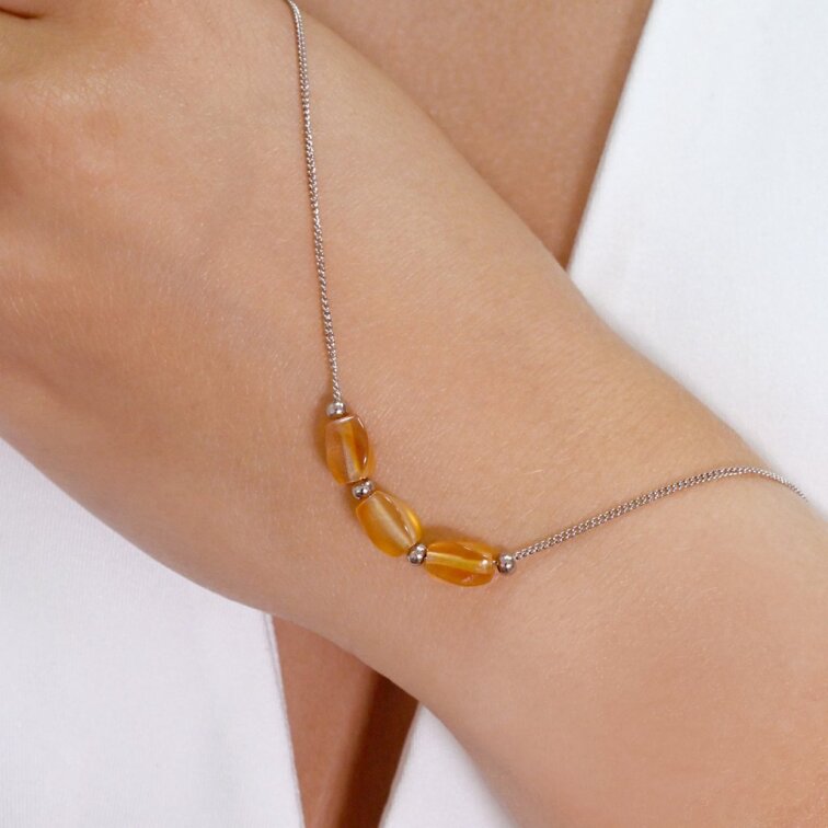 Náhrdelník z achátu botswana 42036.3 ocel