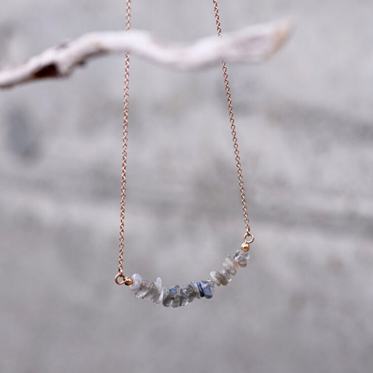 Náhrdelník s kamenem labradorit 42037.3 ocel