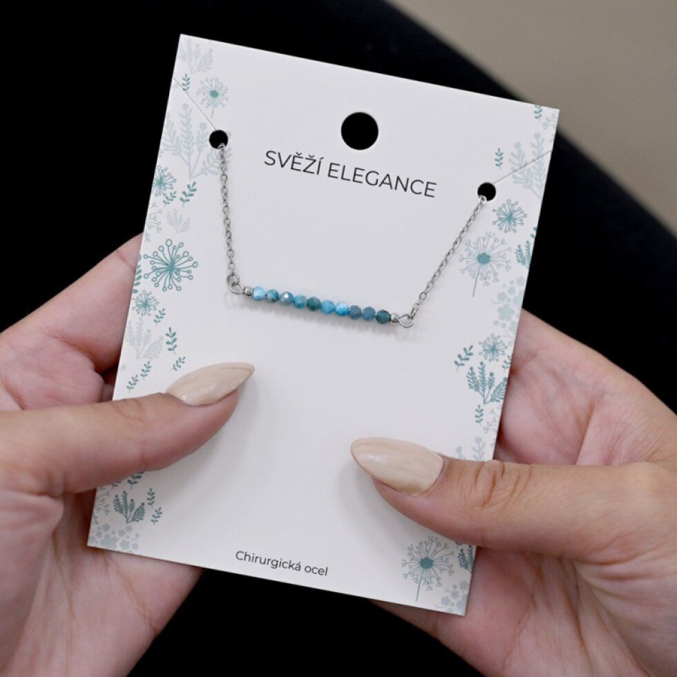 Ocelový náhrdelník tyrkysový 42038.3