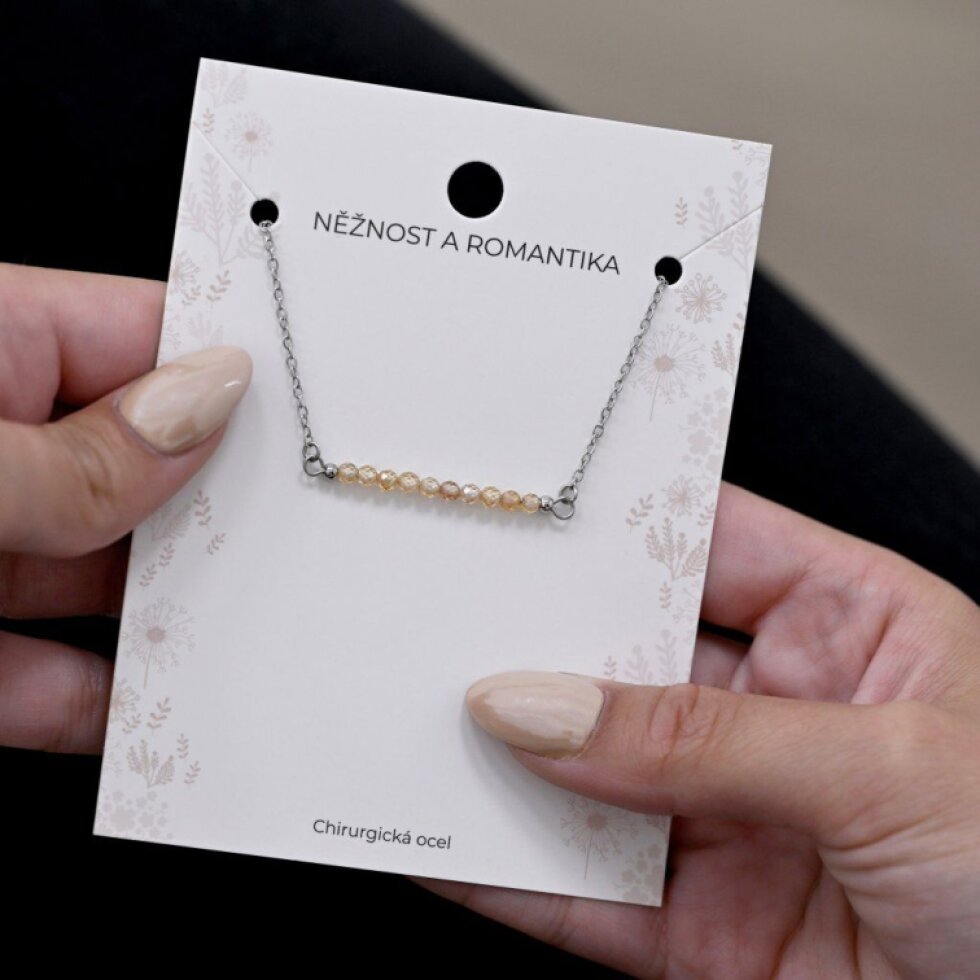 Ocelový náhrdelník žlutý 42038.3