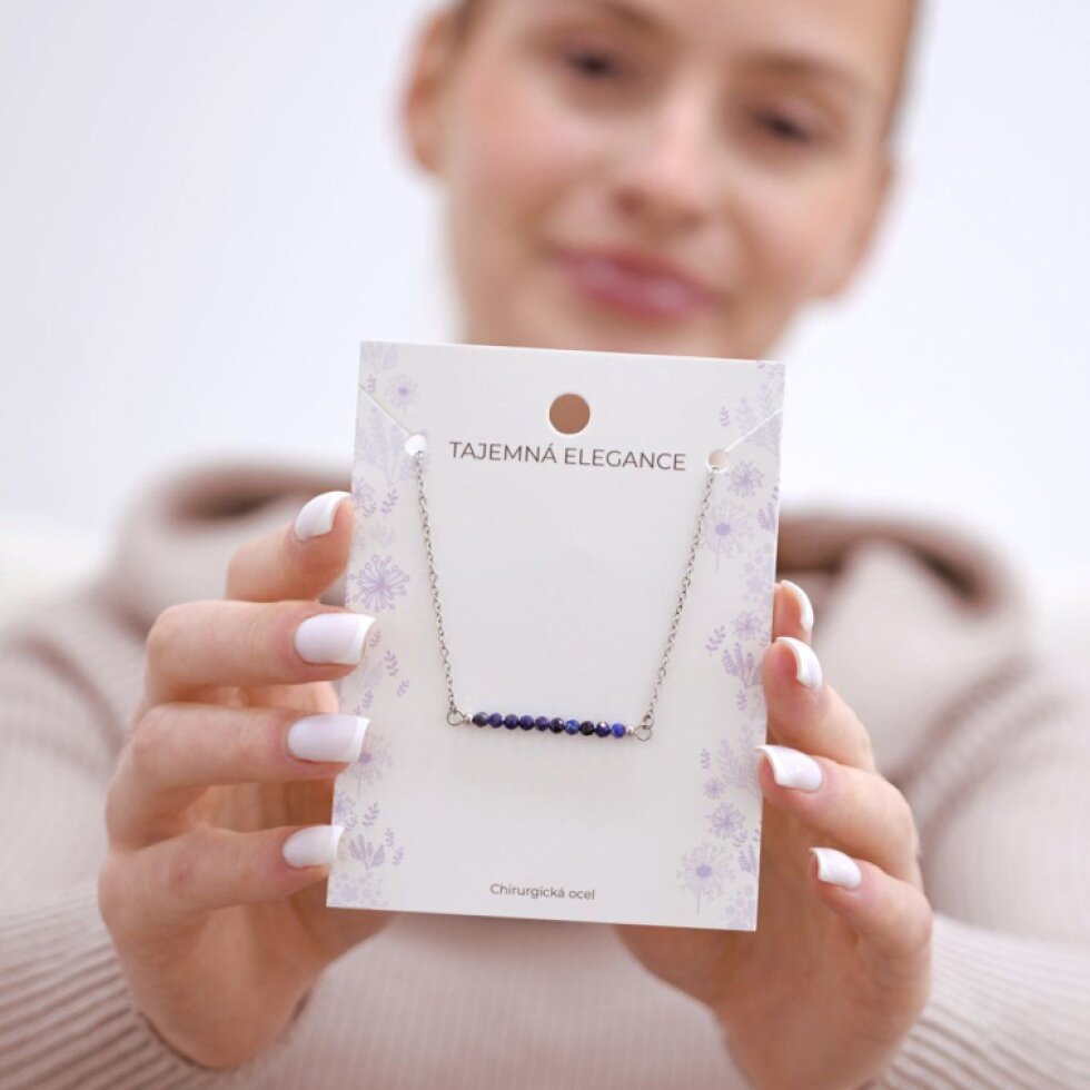 Ocelový náhrdelník tmavě modrý 42038.3