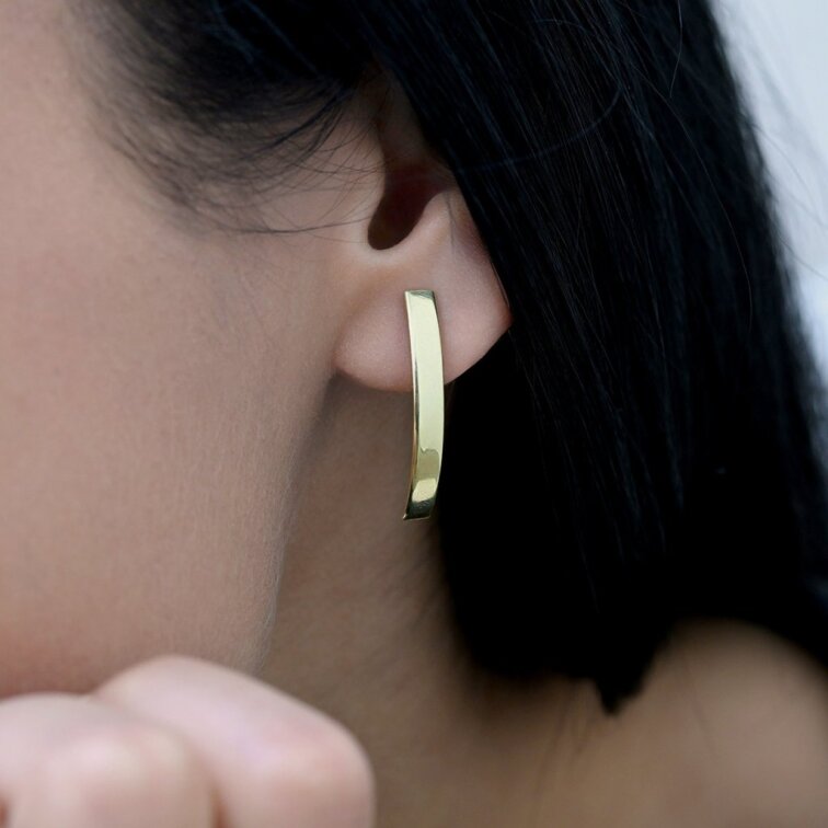 Pozlacené stříbrné náušnice 61066