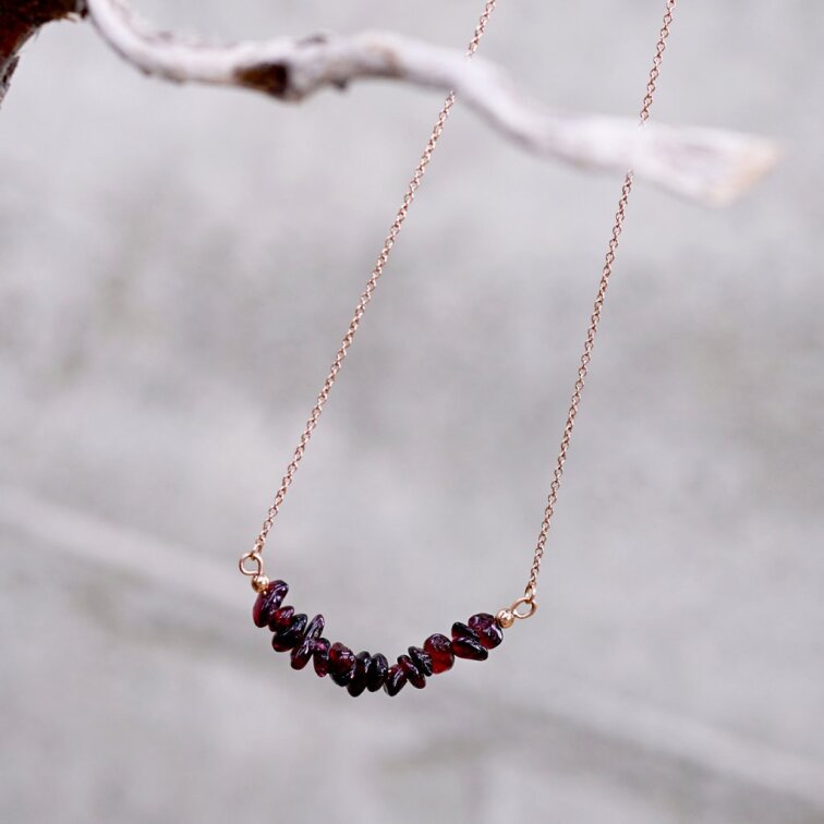 Náhrdelník s kamenem garnet 42037.3 ocel