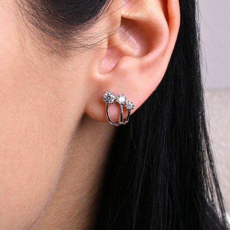 Strieborné náušnice vejáriky 11764.1