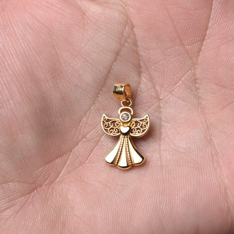 Pozlacený přívěsek anděl se Swarovski krystaly 34262.1