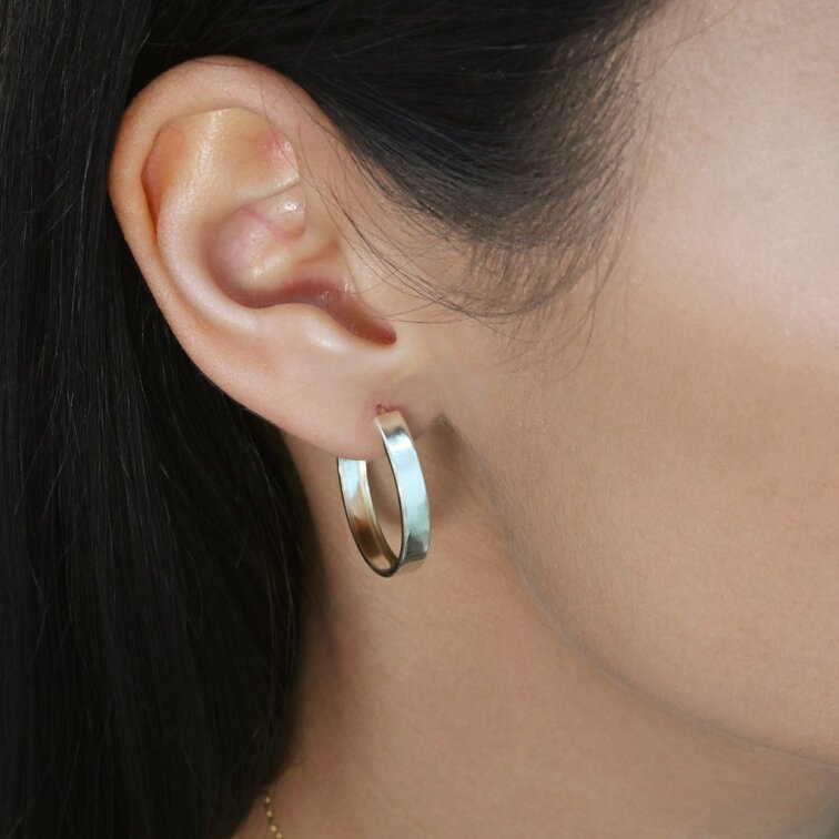 Stříbrné pozlacené náušnice kruhy 61067