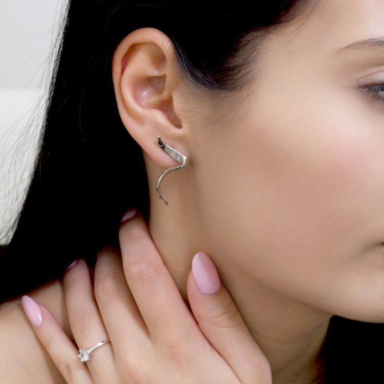 Strieborné náušnice vlnky 61149