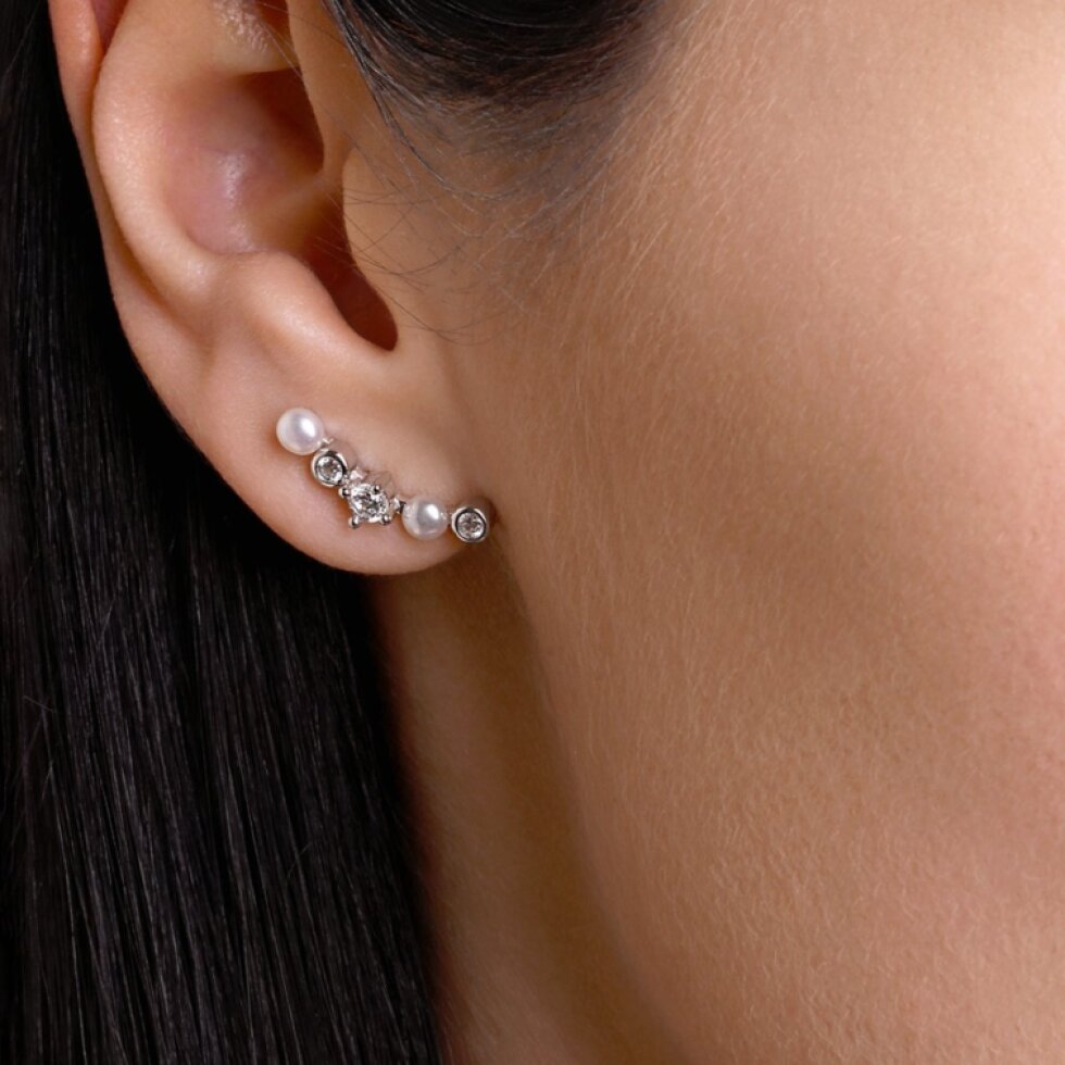 Stříbrné náušnice s říčními perlami 21124.1