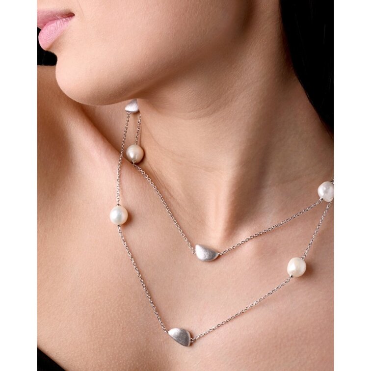 Strieborný náhrdelník s riečnymi perlami 22060.1