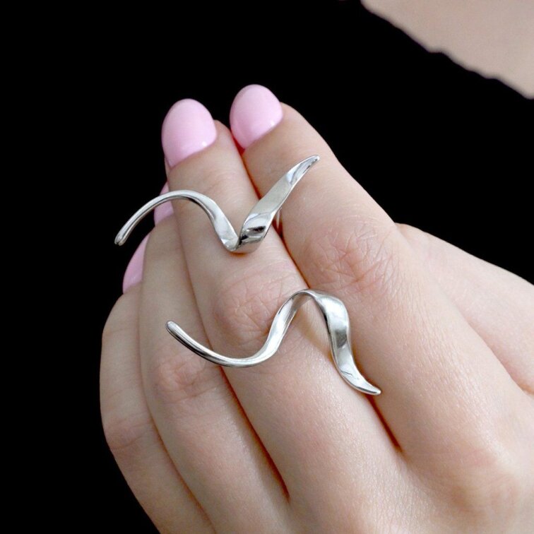 Strieborné náušnice vlnky 61149